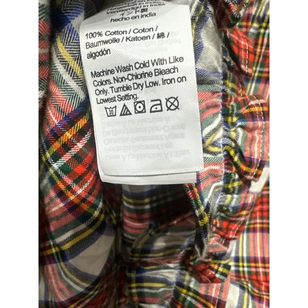 Crewcuts Plaid Skirt Girls XL Red White Blue Tartan Ruffle Hem NWT